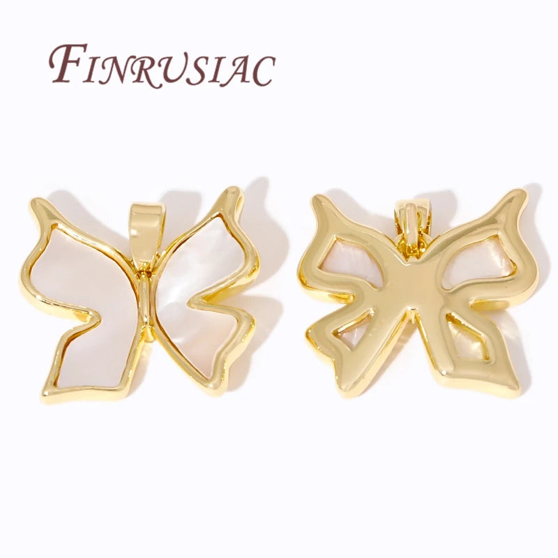 18K Gold Plated Shell Butterfly Charms | DIY Jewelry Pendants Jewelry Pendant Charms P3
