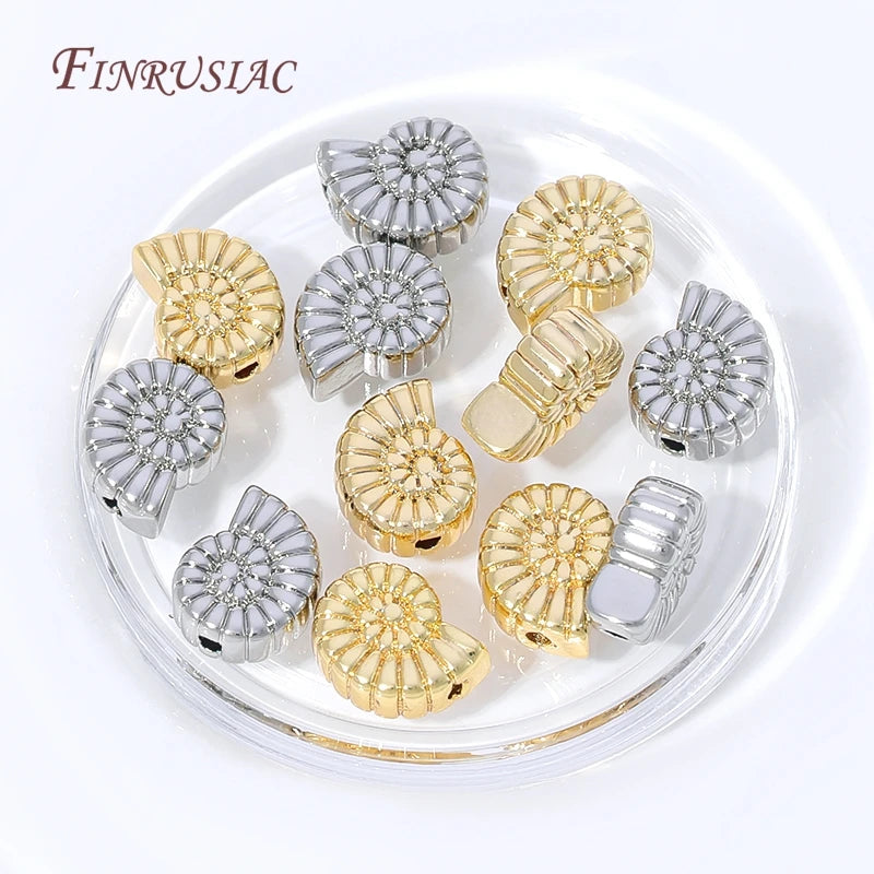 18K Gold Plated Conch Shell Spacer Beads | DIY Jewelry Making Jewelry Spacer Beads P3