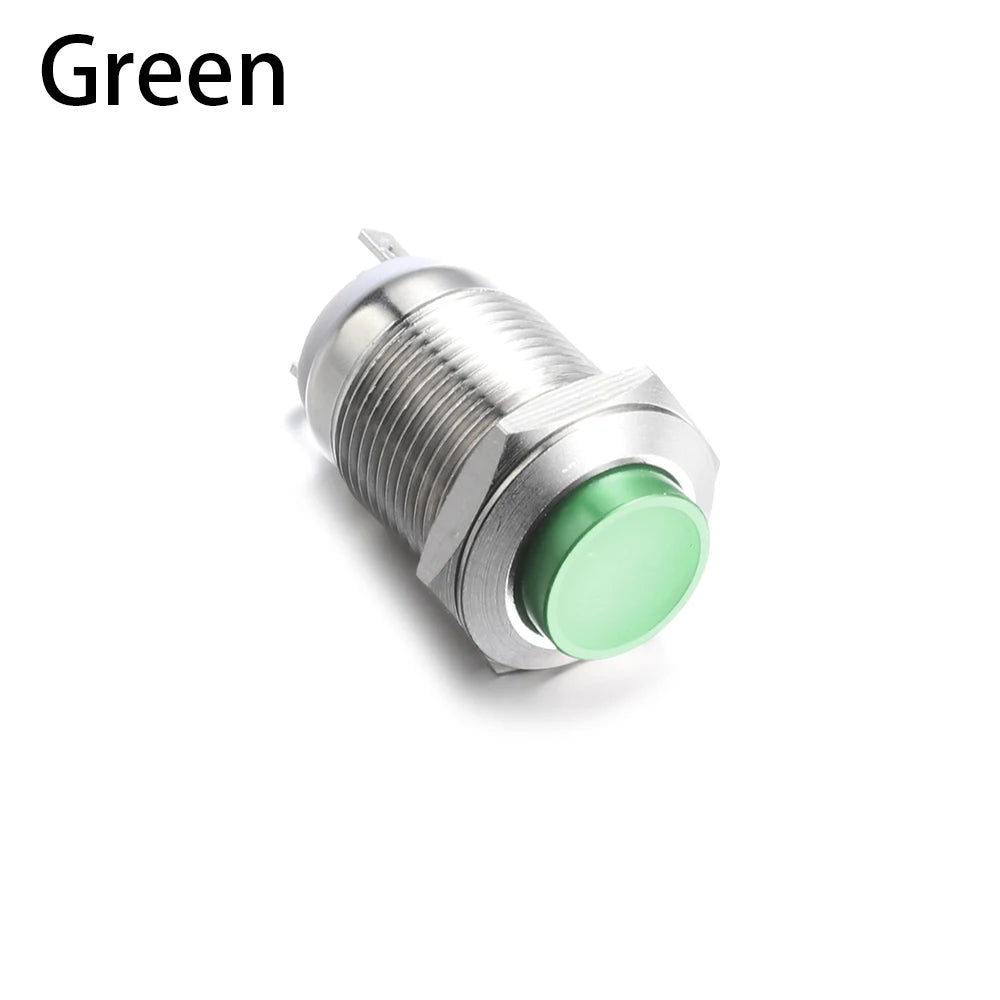 12mm Waterproof Momentary Metal Push Button Switch 250V Push Button Switch P3 green