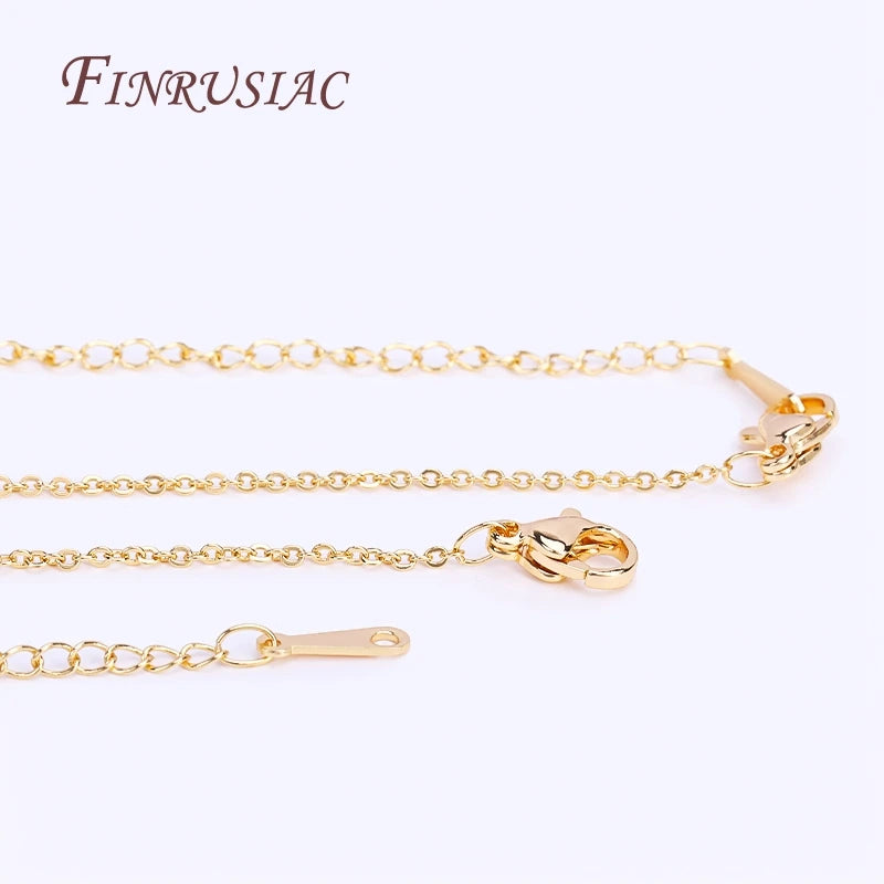 18K Gold Plated O Chain & Bead Chain for Necklace Making 49cm Jewelry Making Chain P3