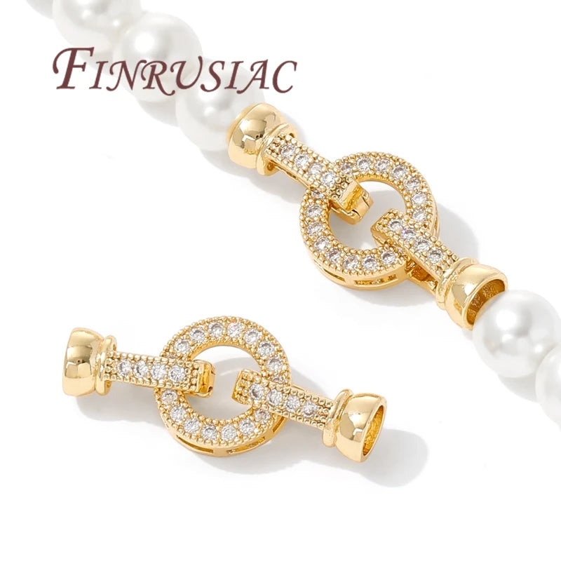 18K Gold Plated Magnetic Clasp | Pearl Bracelet Necklace DIY Jewelry Clasp Findings P3