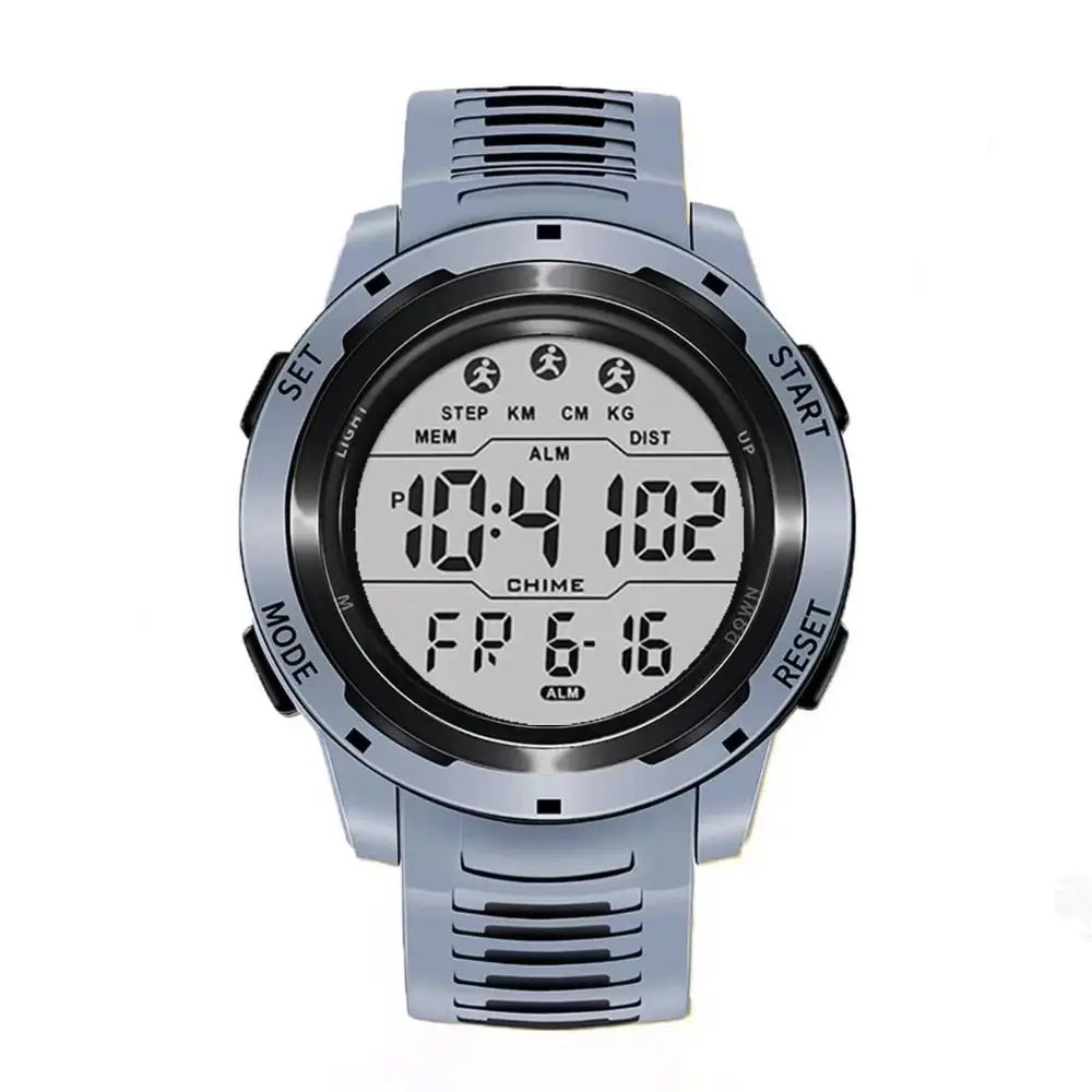 Men's Outdoor Sports Digital Watch – LED Night Glow, Large Screen Sports Digital Watch P3 grey-A