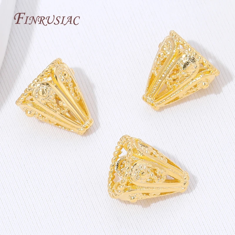 18K Gold Plated Filigree Cone Bead Caps | DIY Jewelry Making Jewelry Findings P3