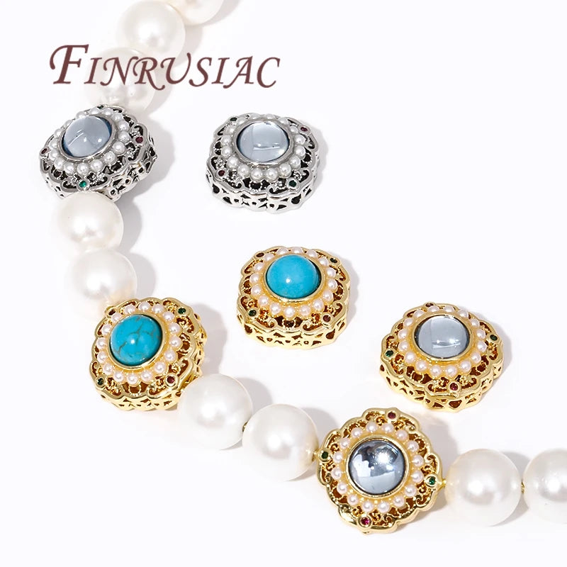 18K Gold Plated Brass Pearl Spacer Beads for DIY Jewelry Jewelry Spacer Beads P3