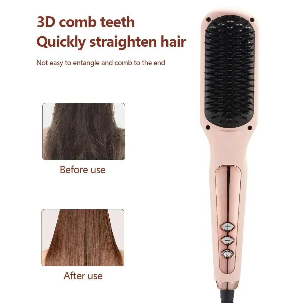 2-in-1 Electric Hair Straightening Brush – Straight & Curly Hair Straightening Brush P3