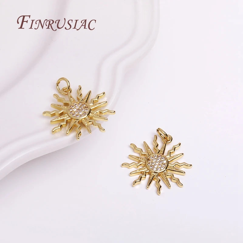 18K Gold Plated Sun Charm Pendant | DIY Jewelry Making Jewelry Charm Pendant P3