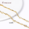 18K Gold Plated Star Zircon Link Chain | DIY Jewelry Making Jewelry Making Chain P3 18K Real Gold Plated 30cm-length