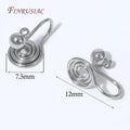 18K Gold Clip-On Earring Hooks – No-Pierce Spiral Ear Clips DIY Earring Findings P3 Rhodium Plated 2 pairs
