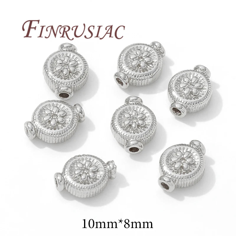 18K Gold Plated Spacer Beads 10mm×8mm | DIY Jewelry Making Jewelry Spacer Beads P3 Rhodium Plated 10 pcs
