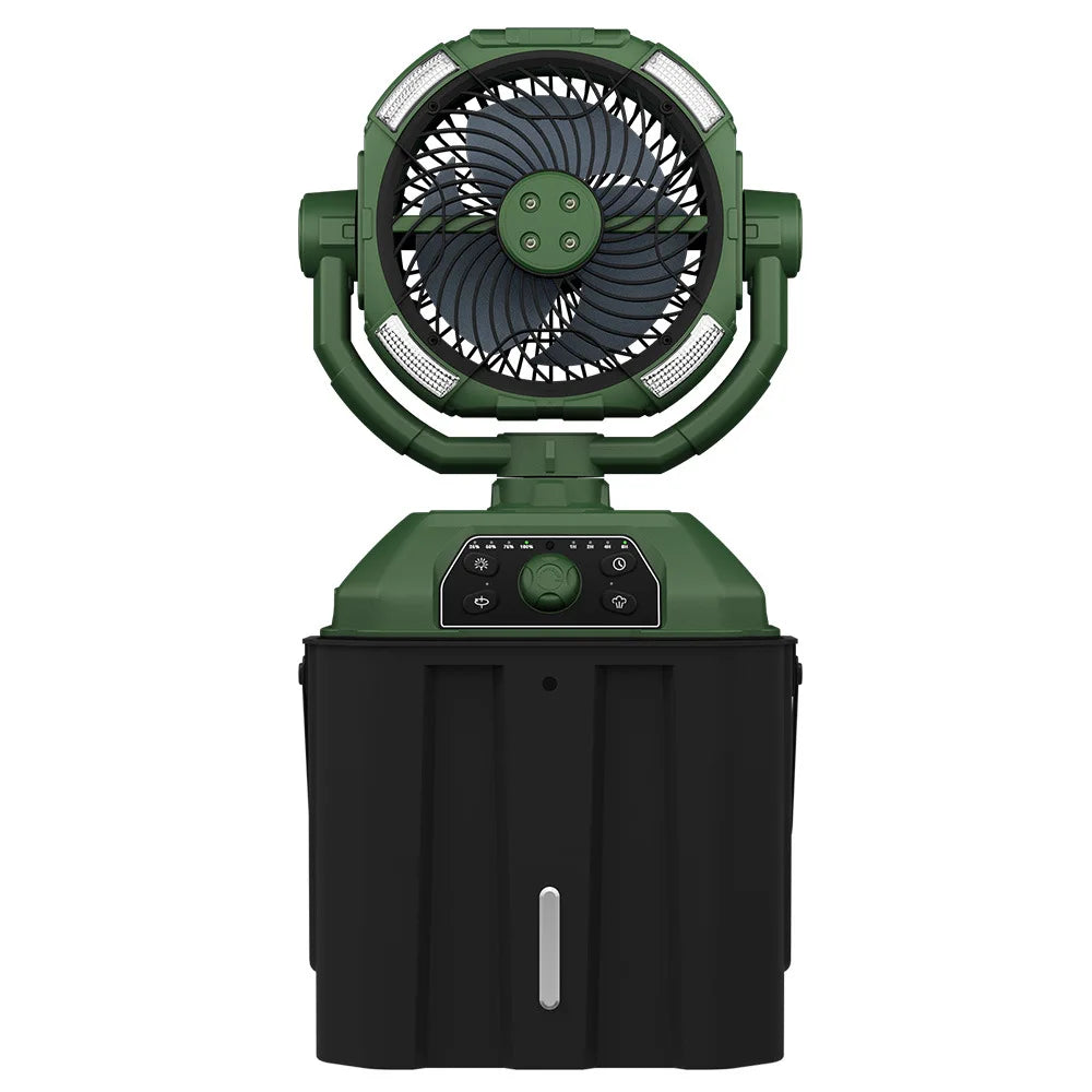 Portable USB Rechargeable Camping Fan with Misting Spray Portable Misting Fan P3 green