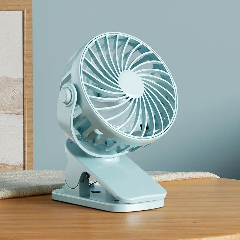 Portable Rechargeable Clip Fan – 720° Rotatable USB Fan Portable Clip Fan P3 Blue