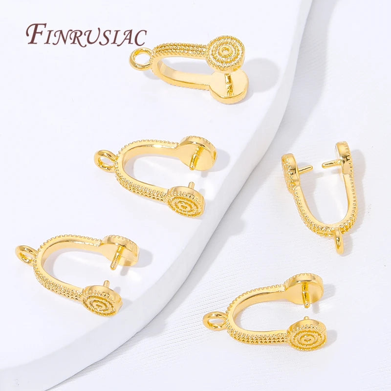 18K Gold Plated Brass Pinch Bails – Concentric Circle Pendant Clips Jewelry Findings P3