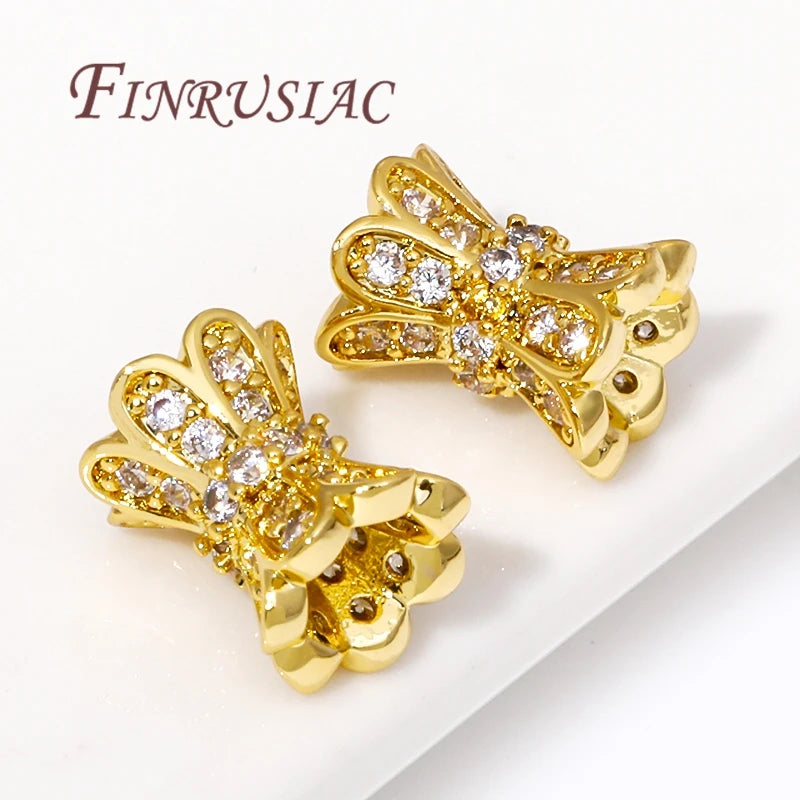 18K Gold Plated Zircon Spacer Beads – DIY Bracelet Jewelry Making Jewelry Spacer Beads P3