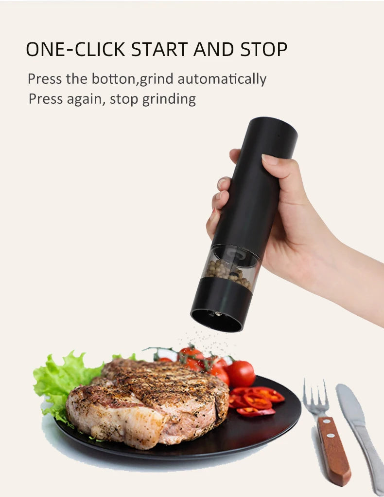 CLITON USB Rechargeable Automatic Salt & Pepper Grinder Mill Electric Spice Grinder P3