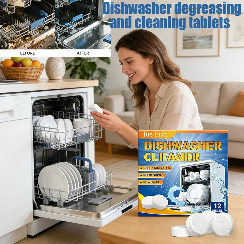 Dishwasher Cleaning Tablets 12-Pack | Degreasing & Limescale Dishwasher Cleaner Tablets P3