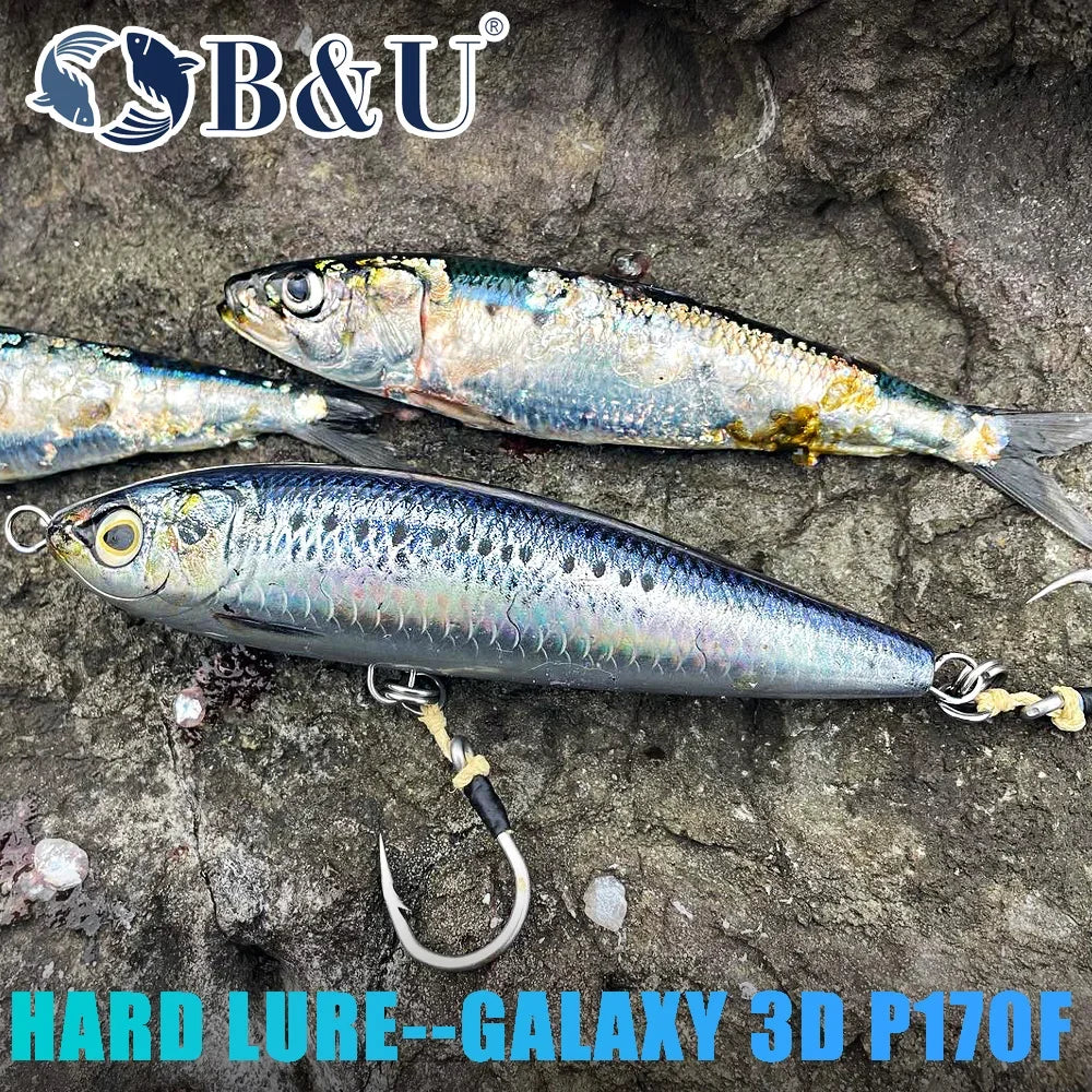 B&U 3D Printed Sea Stickbait Pencil Lure | GT Saltwater Topwater Topwater Fishing Lure P3