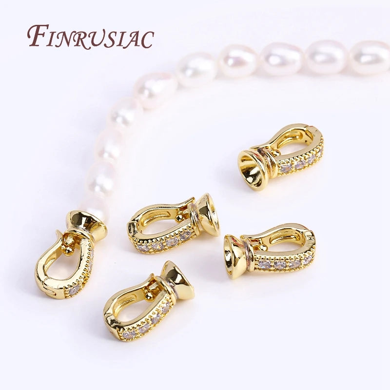 18K Gold Plated Zircon Necklace Clasp – DIY Jewelry Findings Jewelry Clasp Findings P3