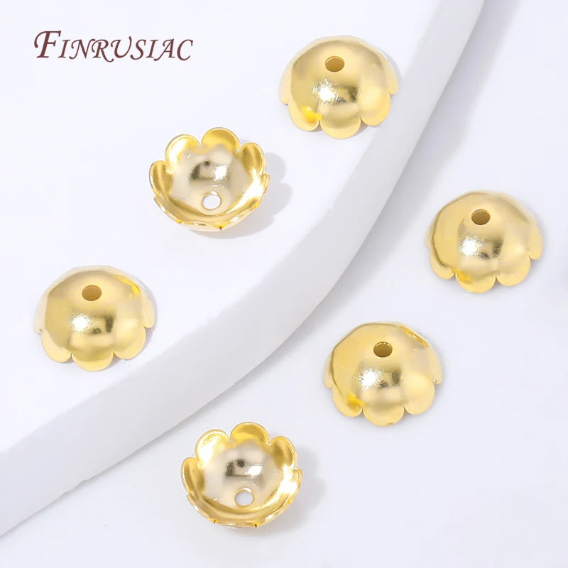 18K Gold Plated Flower Bead Caps | Brass DIY Jewelry Findings Jewelry Making Findings P3