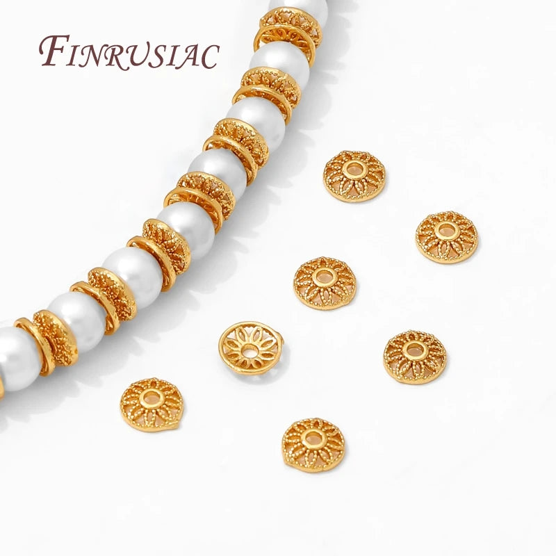 18K Gold Plated Round Bead End Caps 6mm – DIY Jewelry Findings Jewelry Making Findings P3