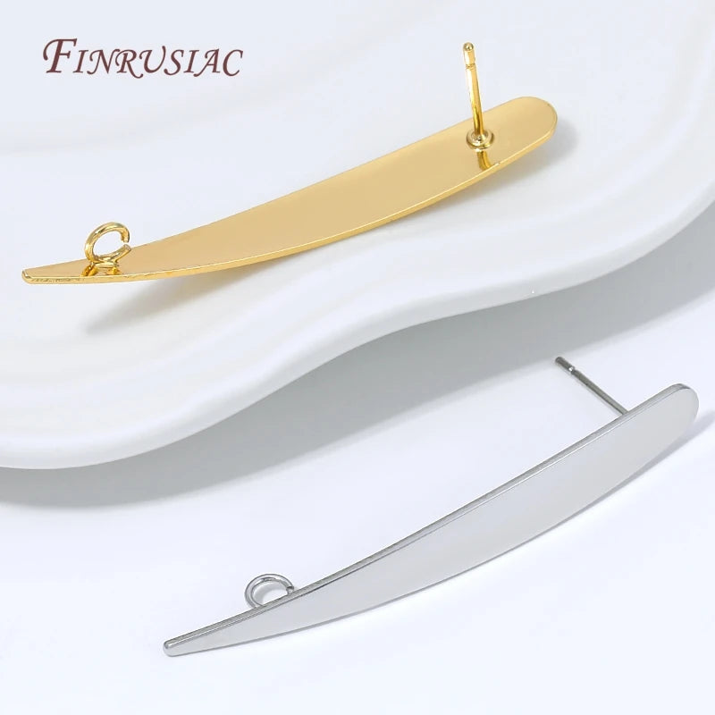 18K Gold Plated Curved Bar Stud Earring Posts – DIY Blanks Earring Blanks P3