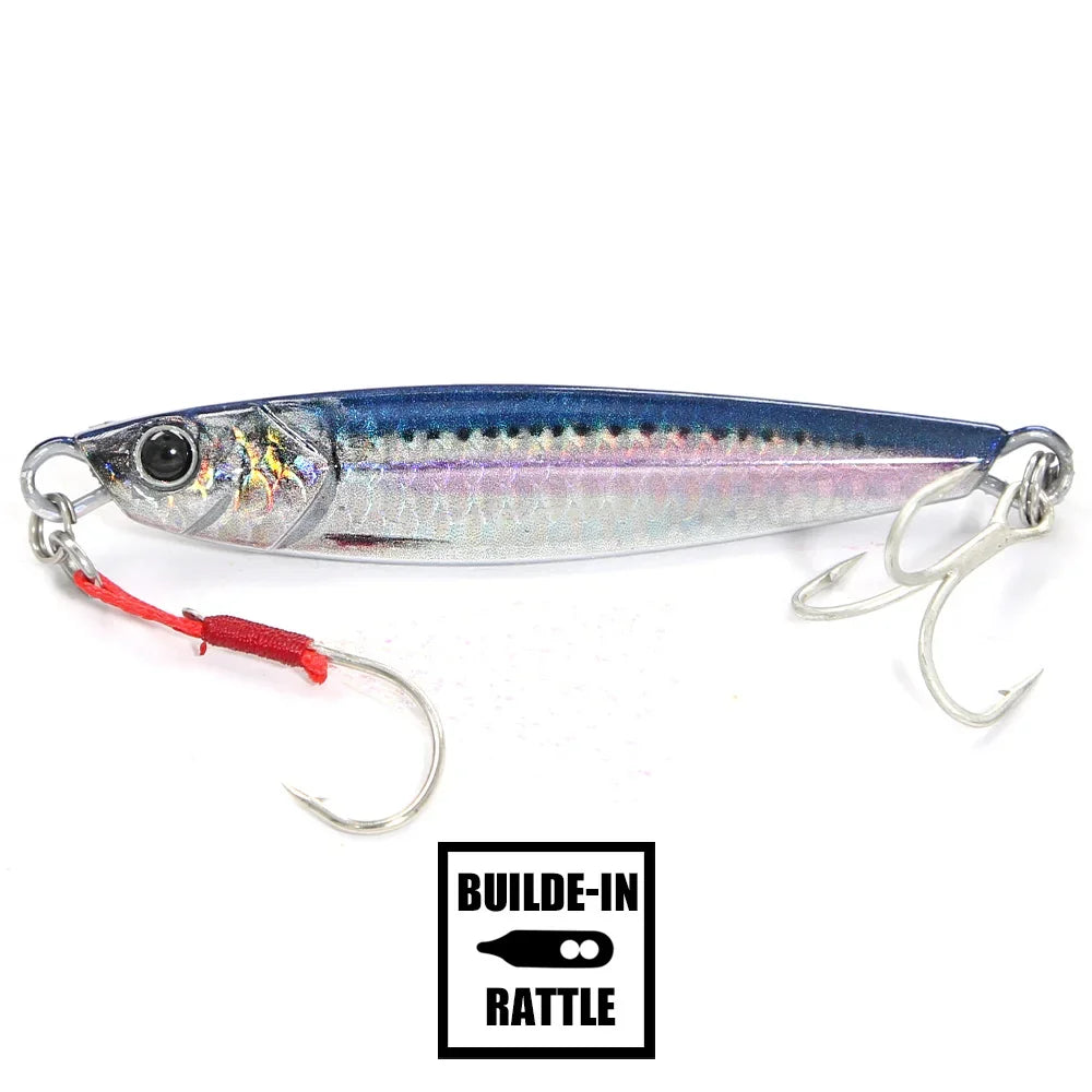 B&U Rattle Metal Jig 40g 60g 80g – Saltwater Fishing Lure Metal Fishing Jig P3 blue 1pc-60g