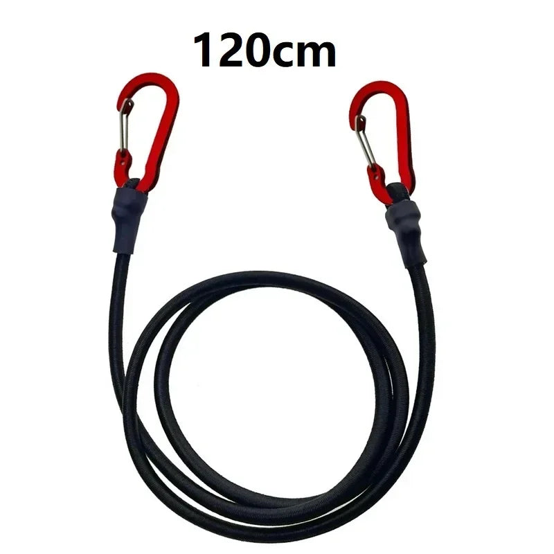 Elastic Bungee Cord with Carabiner | Camping Luggage Binding Bungee Cord Carabiner P3 120cm