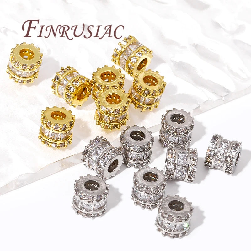18K Gold Plated Zircon Crystal Spacer Beads – DIY Jewelry Jewelry Spacer Beads P3