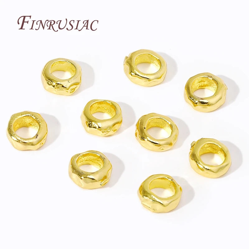 18K Gold Plated Hammered Spacer Beads – DIY Bracelet & Necklace Jewelry Making Beads P3