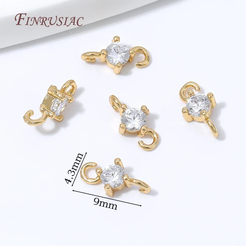 18K Gold Plated CZ Connector Clasp | DIY Jewelry Finding Jewelry Finding Clasp P3 18K Gold Plated 10pcs