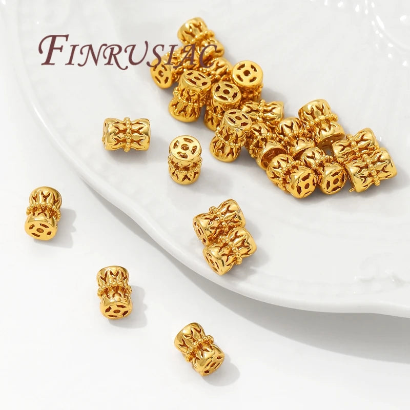 18K Gold Plated Hollow Spacer Beads 7.5mm | DIY Jewelry Jewelry Spacer Beads P3