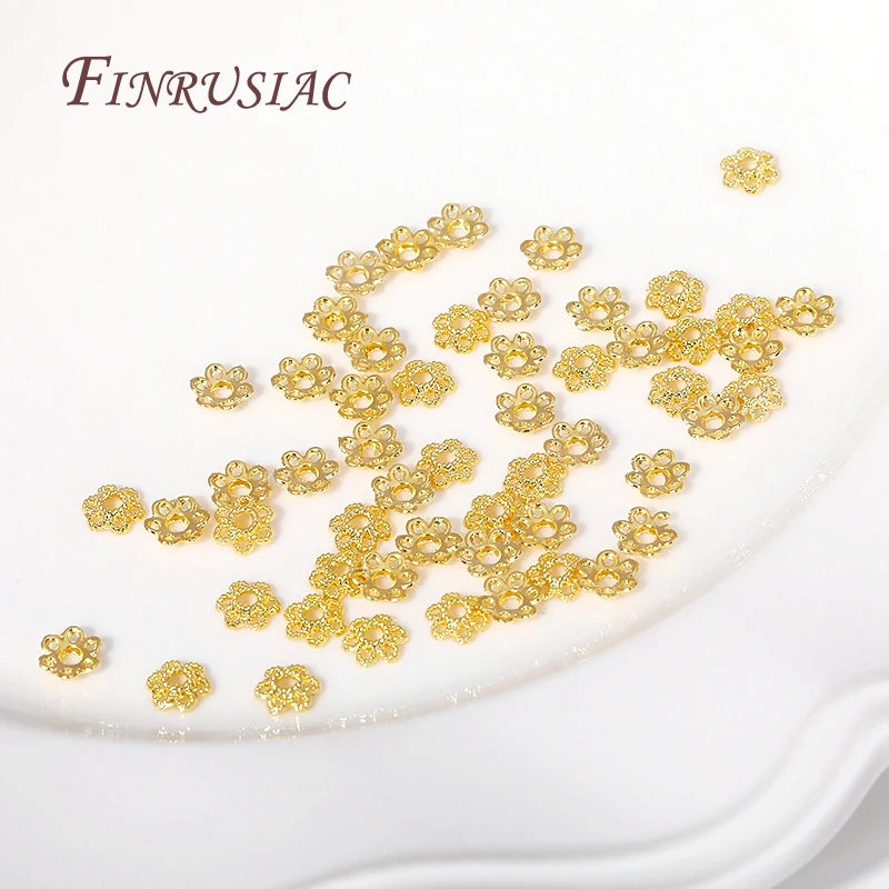 18K Gold Plated Flower Bead Caps – Brass Filigree DIY Jewelry Jewelry Bead Caps P3
