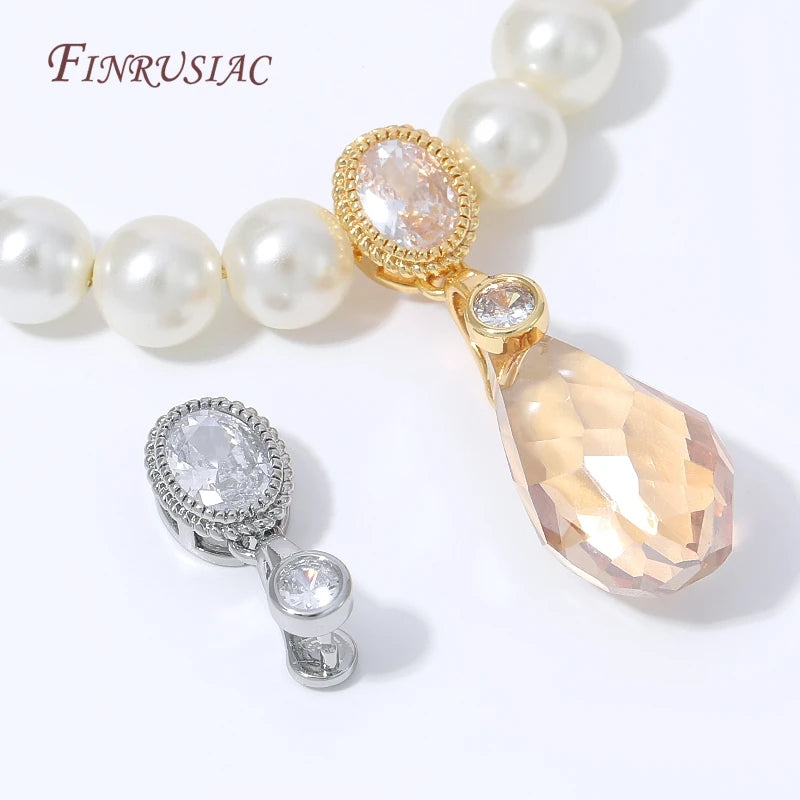 18K Gold Plated Crystal Rhinestone Pendant Bail – DIY Jewelry Jewelry Findings P3