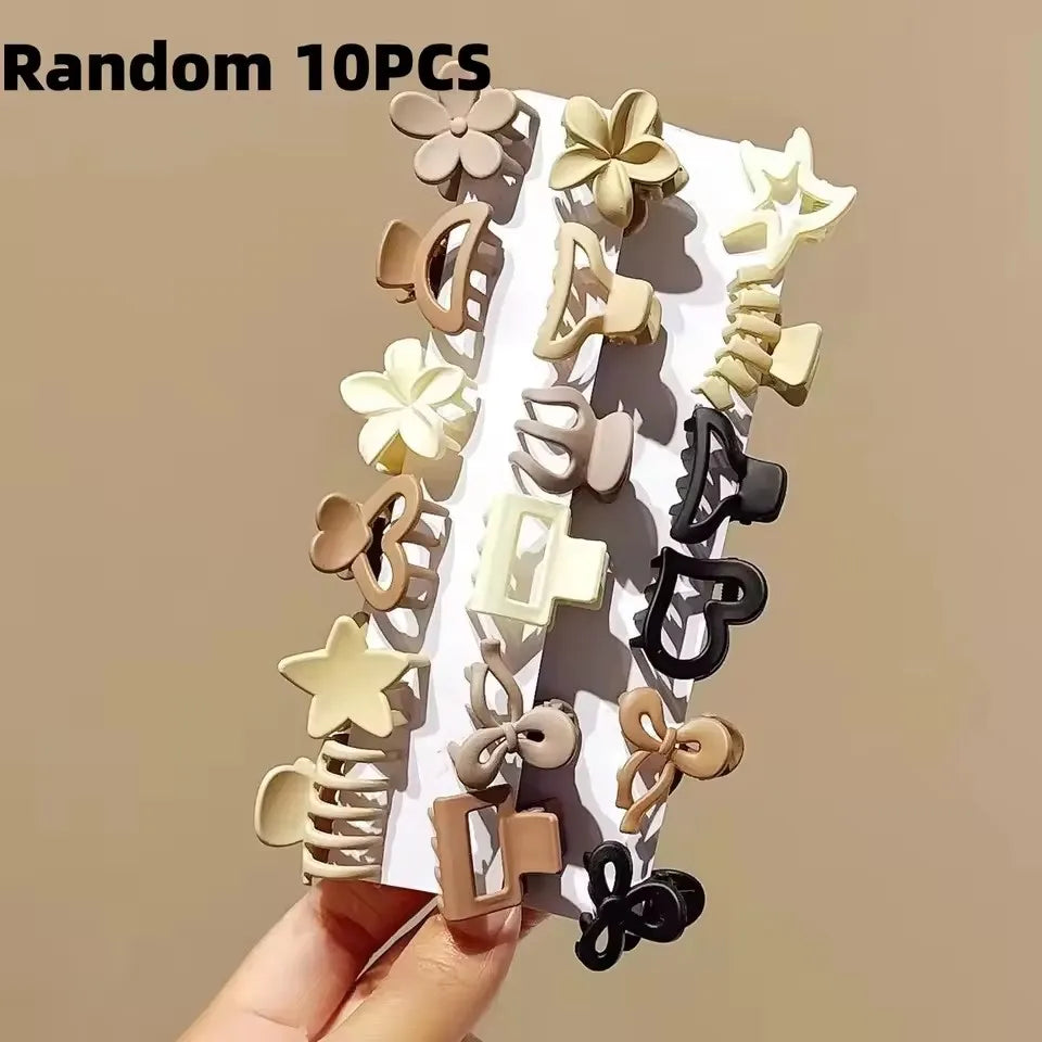 Beige Mini Hair Clips Mixed Pack – Cute Barrettes for Women Hair Clips Barrettes P3 10 pieces