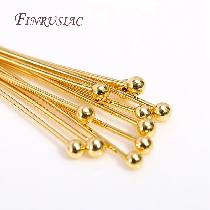 18K Gold Plated Head & Eye Pins – DIY Jewelry Findings 50–100 Pcs Jewelry Findings Pins P3