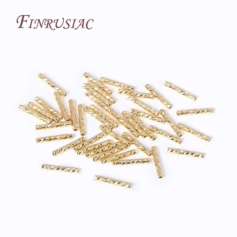 18K Gold Plated Brass Tube Beads | DIY Bracelet & Necklace Making Jewelry Making Beads P3