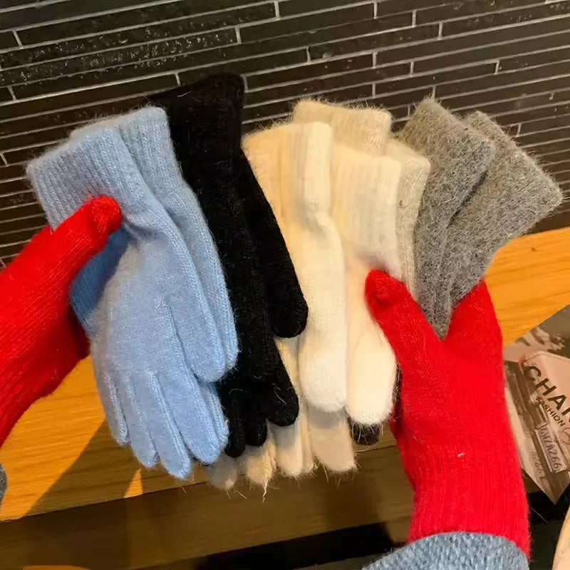 Women's Thick Cashmere Knit Winter Gloves – Full Finger Warm Knit Winter Gloves P3