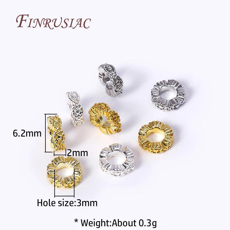 18K Gold Plated Brass Lace Spacer Beads 6.2x2mm | DIY Jewelry Jewelry Making Beads P3
