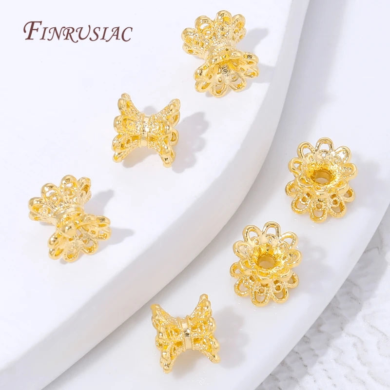 18K Gold Plated Filigree Flower Bead Caps | DIY Jewelry Making Jewelry Bead Caps P3