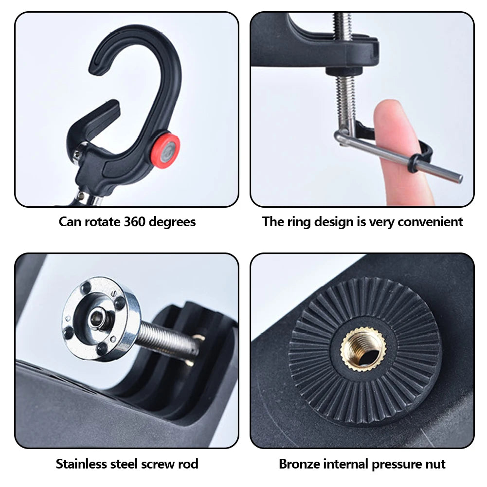 Adjustable Double-Head Boat Fishing Rod Holder | 360° Rack Fishing Rod Holder P3