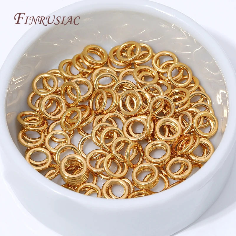 18K Gold Plated Round Circle Connector Ring – DIY Jewelry Making Jewelry Making Findings P3 18K Real Gold Plated 0.7x4mm-50pcs