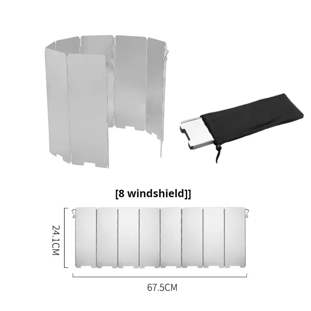 Foldable 10-Plate Camping Windshield – Ultralight Aluminum Camping Windshield P3 8 Plates