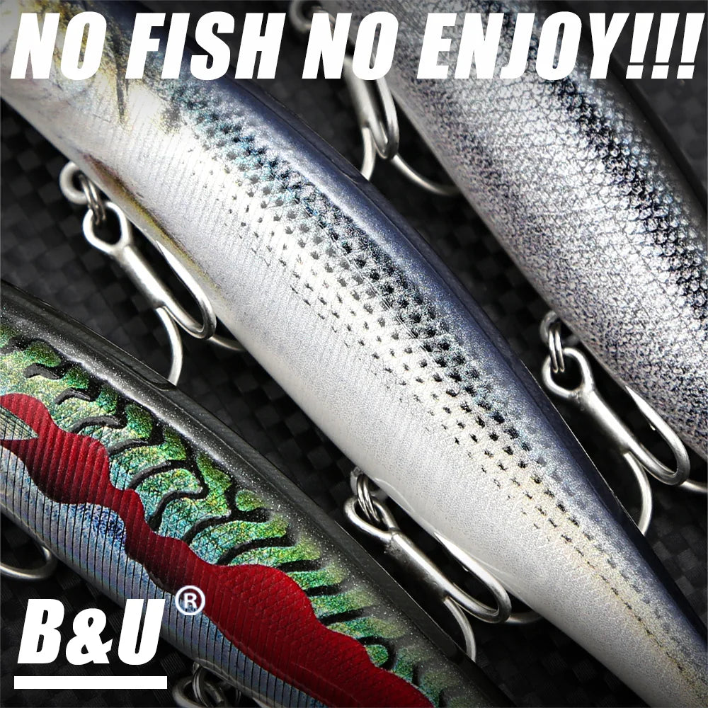 B&U 124mm Floating Minnow Lure – Seabass Wobbler Long Cast Fishing Hard Lure P3