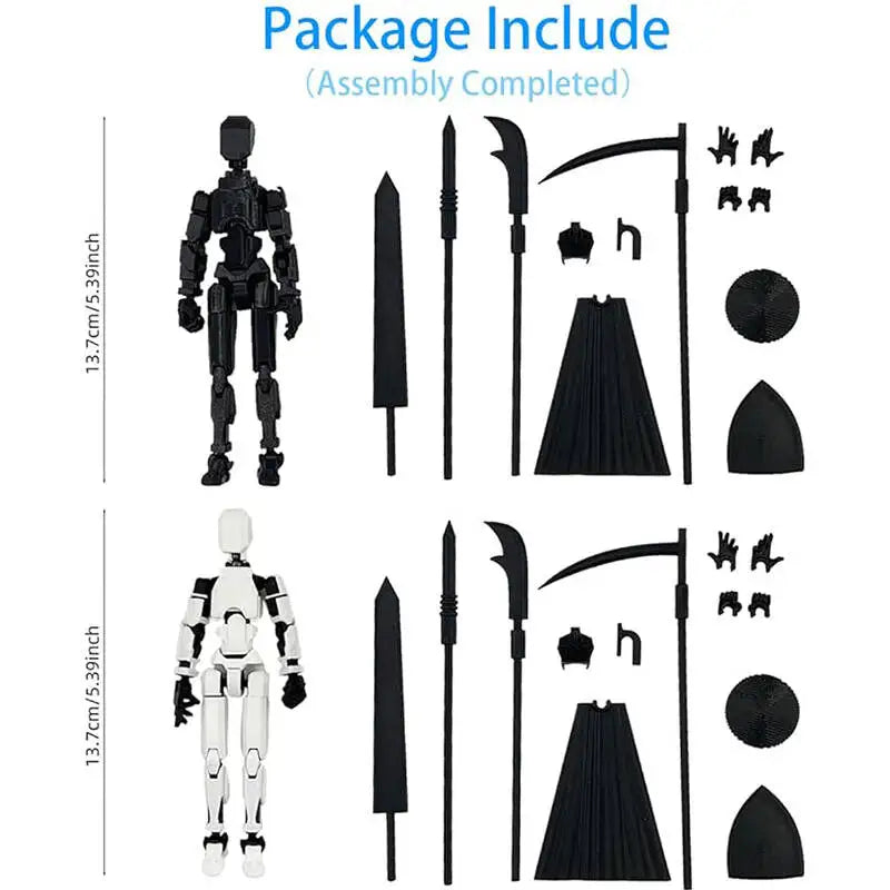 T13 Lucky13 3D Printed Multi-Jointed Robot Action Figure Action Figure P3