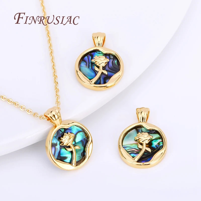 18K Gold Plated Abalone Shell Pendant Charm – DIY Jewelry Jewelry Pendant Charm P3