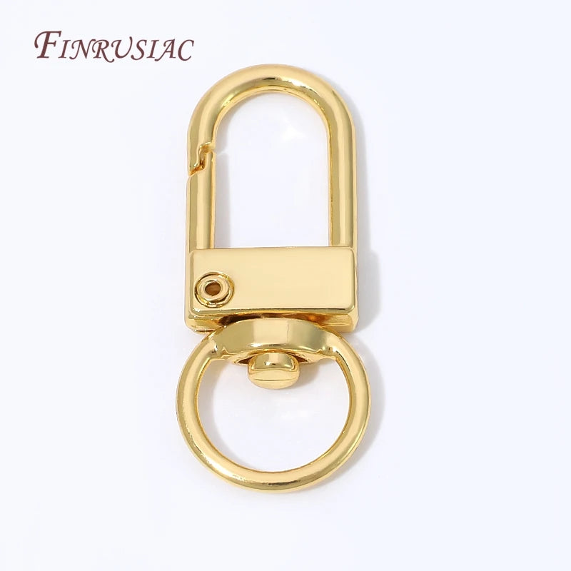 18K Gold Plated Swivel D Lobster Clasp with Jump Ring | DIY Jewelry Clasp Finding P3