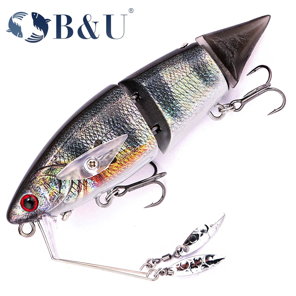 B&U 10cm Jointed Glide Swimbait – S-Curve Hard Lure Bass Pike Jointed Swimbait Lure P3
