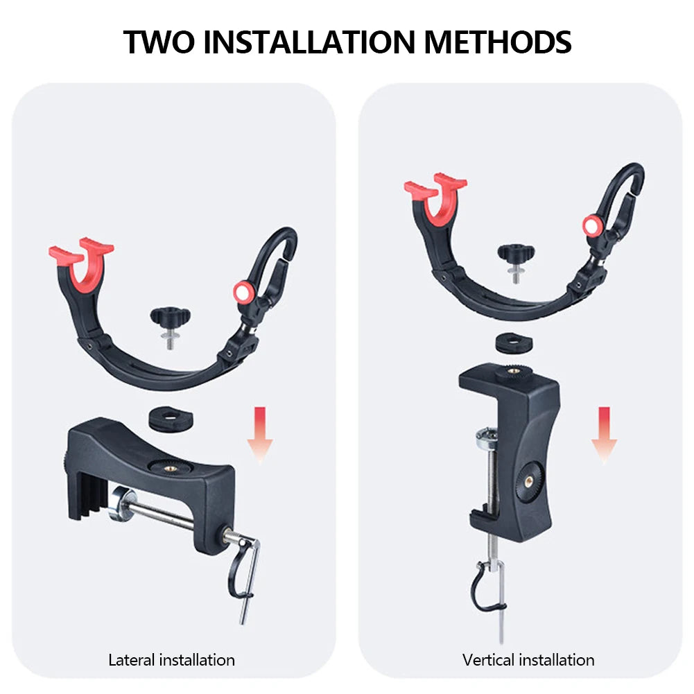 Adjustable Double-Head Boat Fishing Rod Holder | 360° Rack Fishing Rod Holder P3
