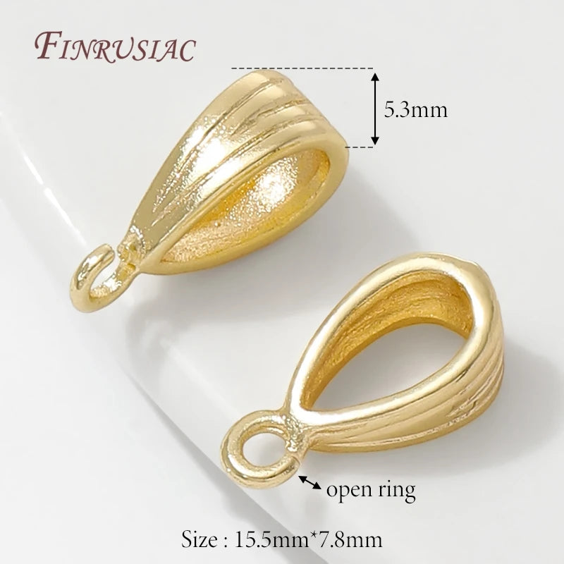 18K Gold Plated Bail Connectors for Jewelry Making – 5/10 Pcs Jewelry Bail Connector P3 18K Gold Plated 10 pcs
