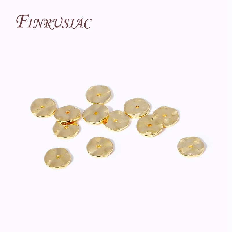 18K Gold Plated Wave Flat Spacer Beads 4/5/6mm – DIY Jewelry Jewelry Spacer Beads P3