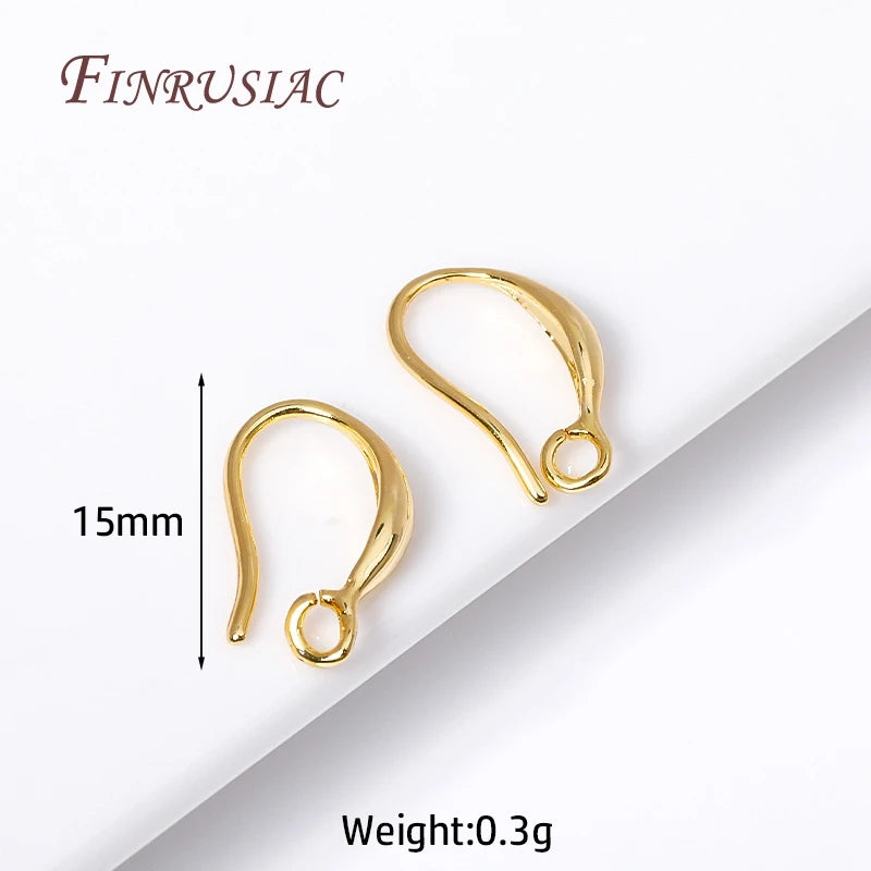 18K Gold Plated Earring Hooks with Open Loop – DIY Findings Earring Hooks Findings P3 18K Real gold plated 20 Pieces